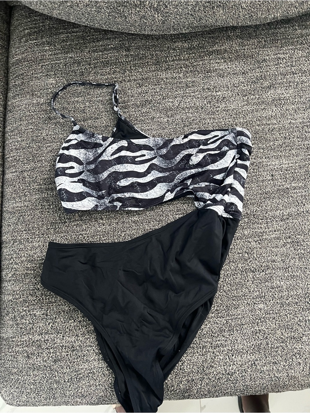 Fashion Nova Zebra Print Cutout One Piece Swimsuit